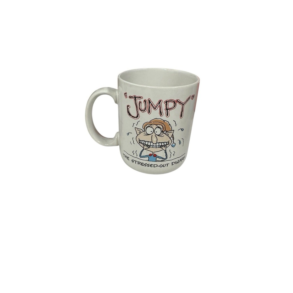 vintage shoebox greetings hallmark coffee mug JUMPY THE STRESSED OUT DWARF